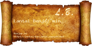 Lantai Benjámin névjegykártya